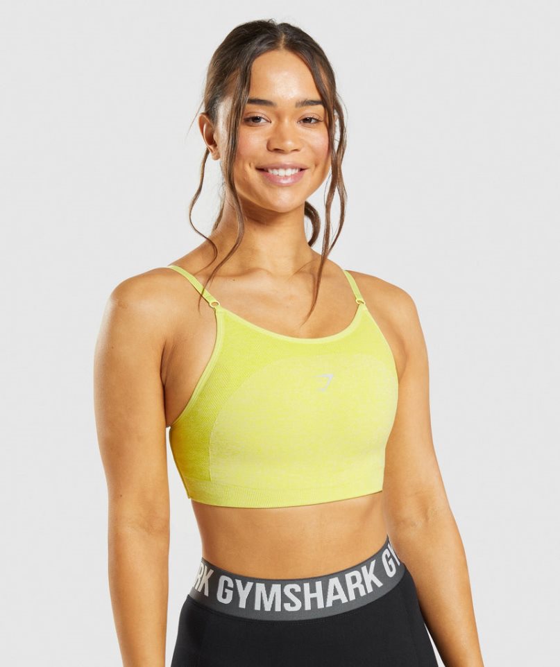 Women\'s Gymshark Flex Strappy Sports Bra Yellow | CA DA7N68